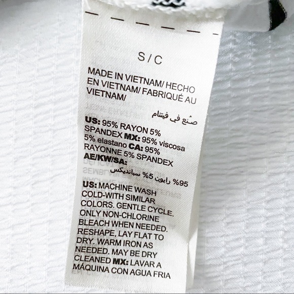 WHBM Black & White Stripe Top With Button Sleeves - Picture 8 of 11